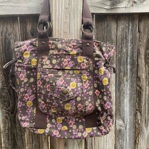 adorable brown flowery bag